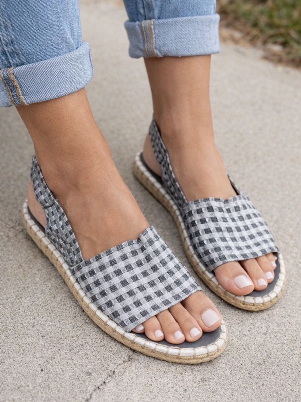 Zee Alexis Gray and Silver Woven Sandals size 37 or 7